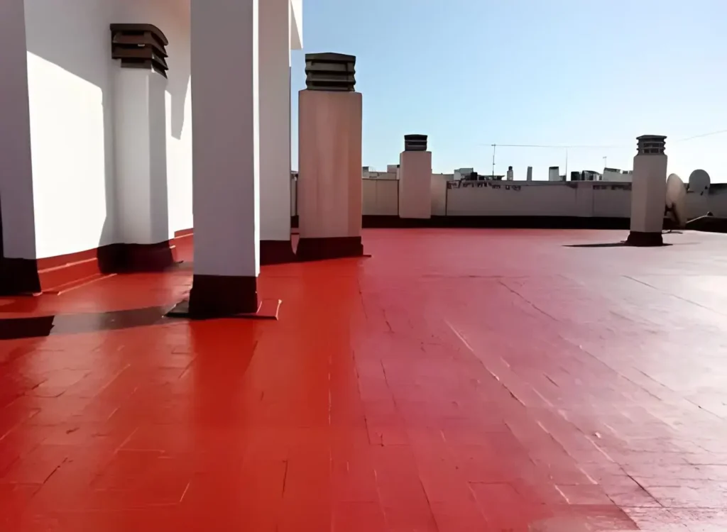 Terraza cubierta impermeabilizada realizada por Los Pintores Leganes
